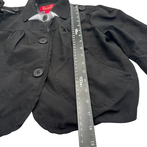 PARIS BLUES OUTERWEAR Women's Small Black Lightweight Crop‎ Short Jacket Top - Picture 9 of 9